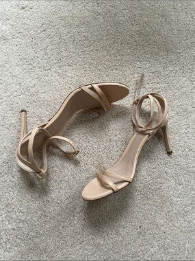 Stuart Weitzman Beige/Nude Strappy Stiletto Sandals